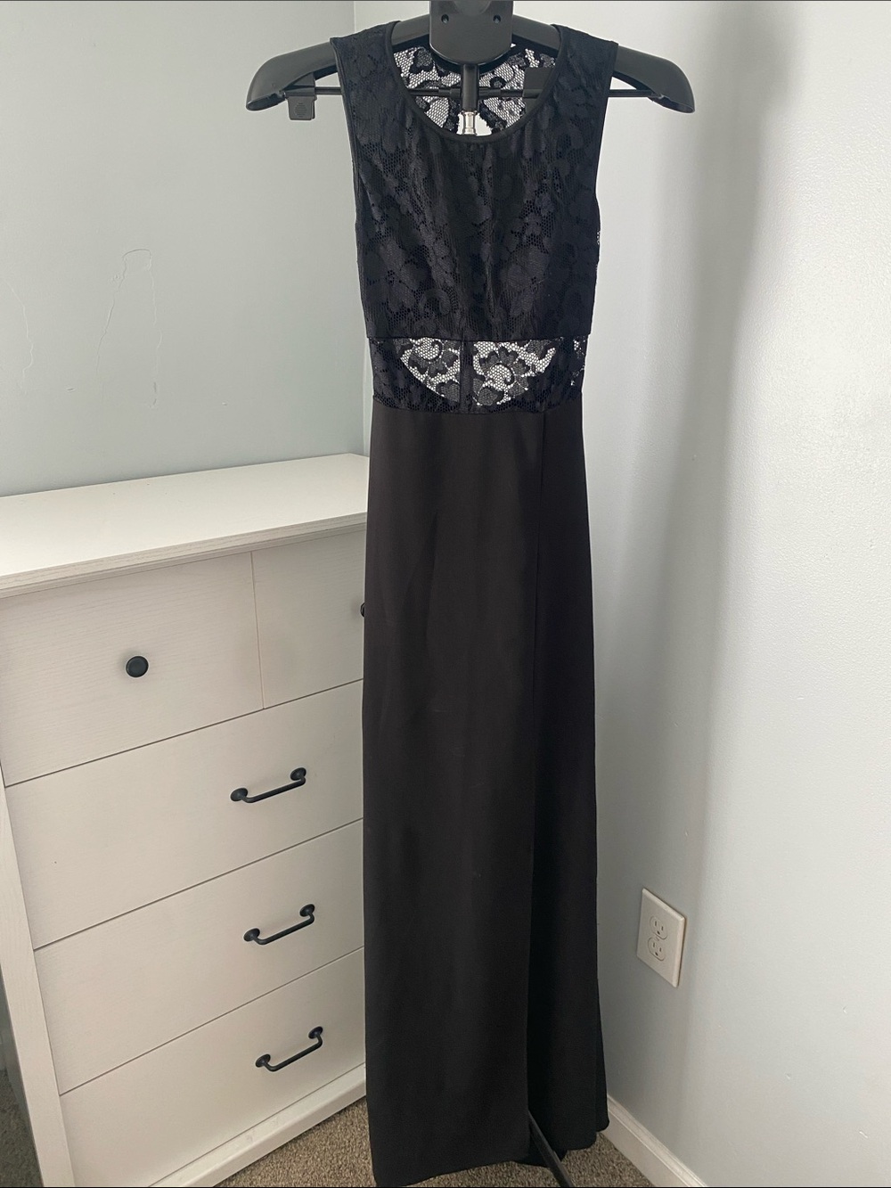Windsor Black Lace-Trim Maxi Dress